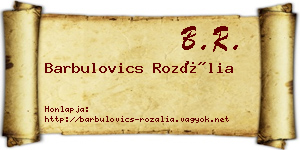 Barbulovics Rozália névjegykártya